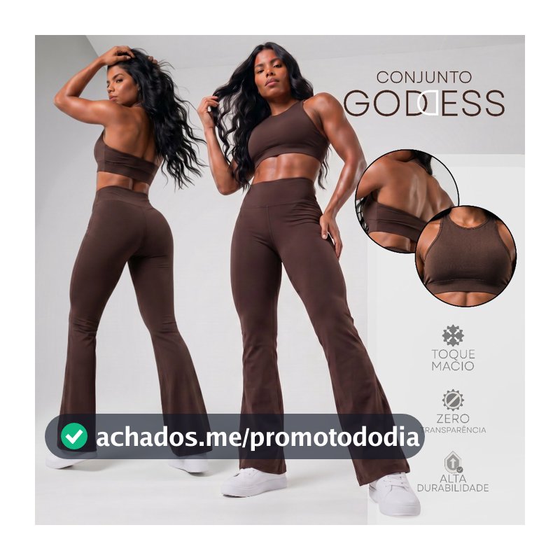 Conjunto Fitness Feminino Calça Flare Cintura Alta + Top Frente Única Academia Yoga Ginástica
