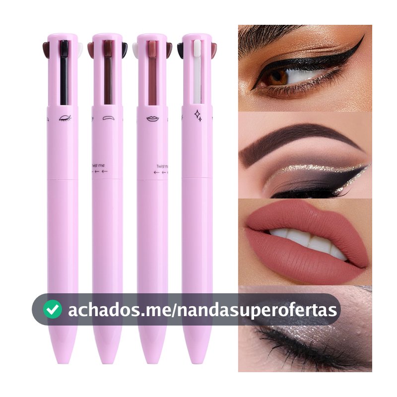 Caneta De Maquiagem 4 Em 1 À Prova D'água E Durável Destaque Perolada Red Lipliner Lápis Preto Marrom Para Sobrancelhas Cosméticos Mulheres