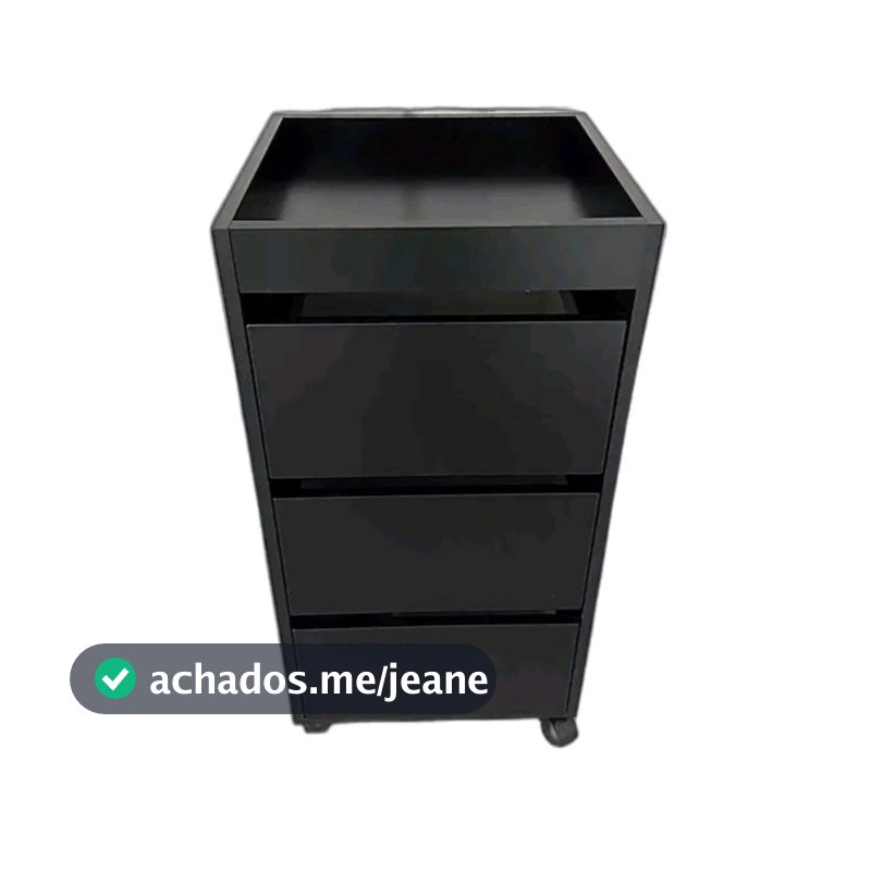CARRINHO AUXILIAR GAVETEIRO MDF COM 3 GAVETAS