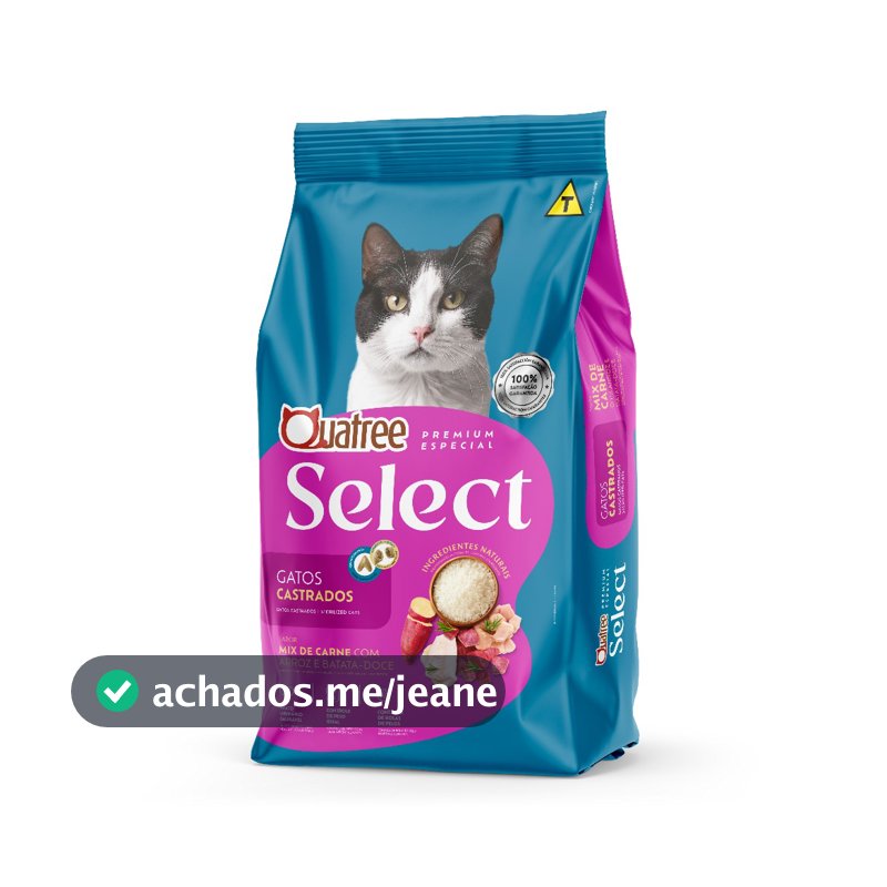 Ração Quatree Select Gato Castrado Mix de Carnes 10,1 kg