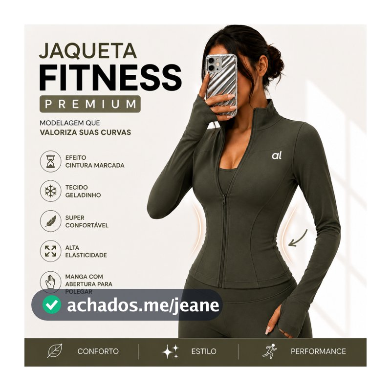 Jaqueta Fitness Feminina Com Polegar Modeladora Compressão Leve Importada Academia Corrida Treino Casual Premium