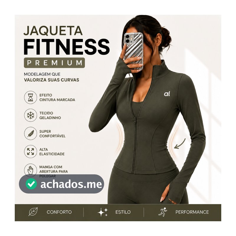 Jaqueta Fitness Feminina Com Polegar Modeladora Compressão Leve Importada Academia Corrida Treino Casual Premium