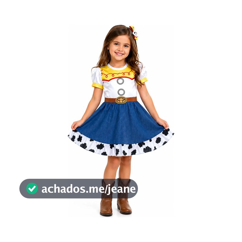 Fantasia Jessie Infantil Vestido Menina Cowgirl Toy Story