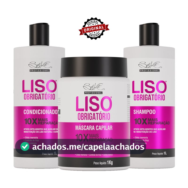 Kit Profissional 3 Itens Capilar Liso Obrigatório 1L | Kit Profissional Para Cabelos Lisos