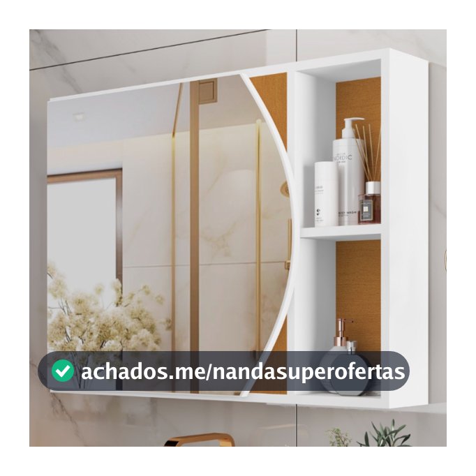 Armário De Banheiro Com Espelho E Prateleira Carolina Mobi Shop Moderno