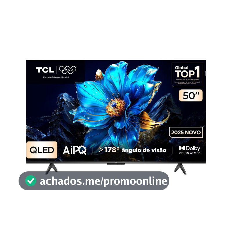 Smart TV 50 50P7K 4K QLED UHD 60Hz com Sistema Operacional Google TV TCL
