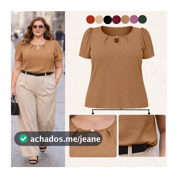 BLUSA FEMININA PLUS SIZE SOCIAL ESTILOSA BLUSAS FEMININAS MODA MODESTA SOLTINHA GRANDE CONFORTAVEL LUXO