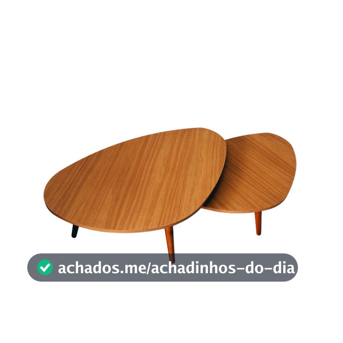 Kit 2 Mesas De Centro Madeira Design Orgânico Sala De Estar 69/77cm - Mel