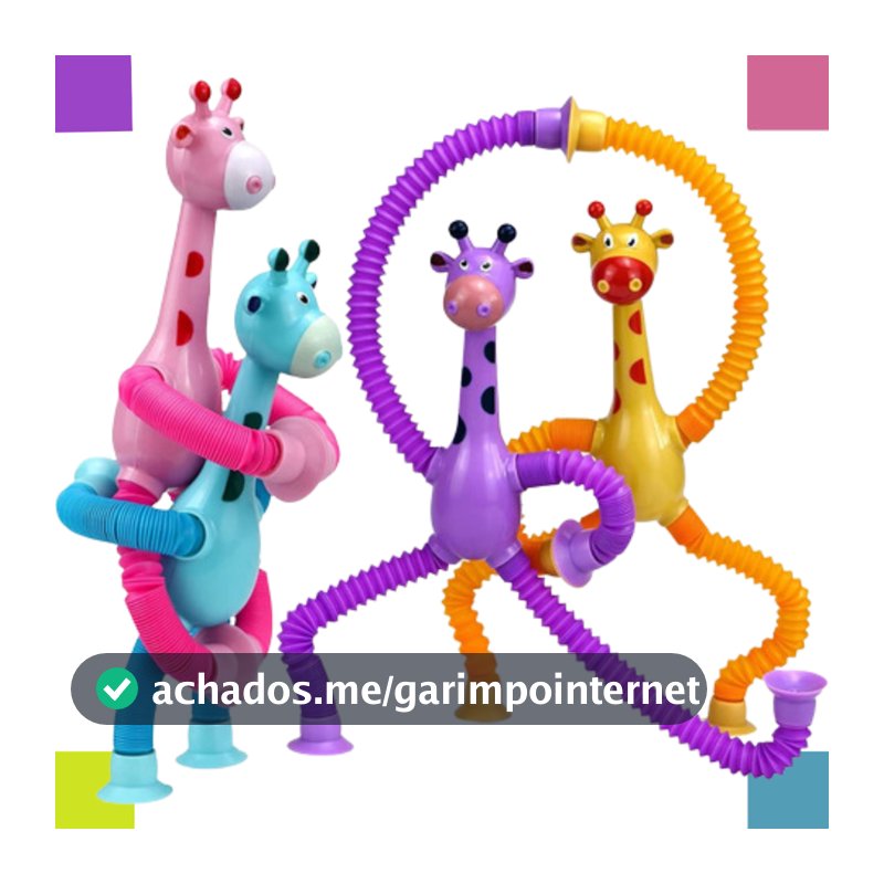 Girafas Estica e Gruda Pop it Tubo Tiktok Luz Brilha Presente Para Crianças Kit 4/3/2/1