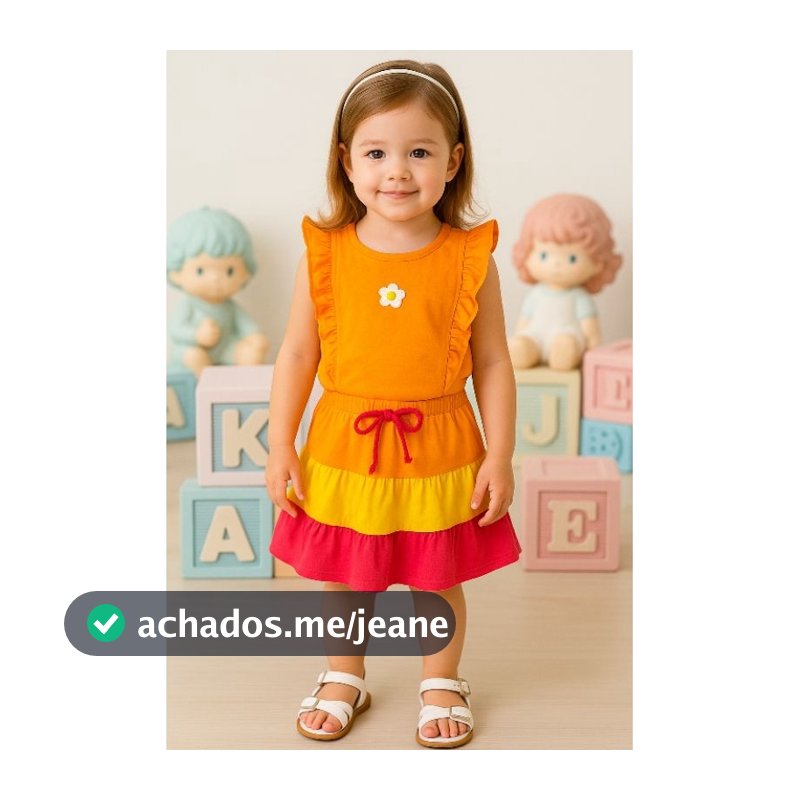 Conjunto Infantil Menina Três Maria Laranja