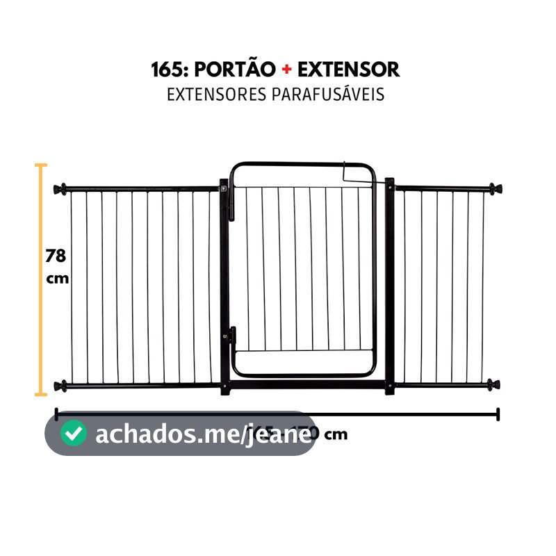 Grade De Porta Portão Proteção Cachorro Criança  165 a 170 Cm