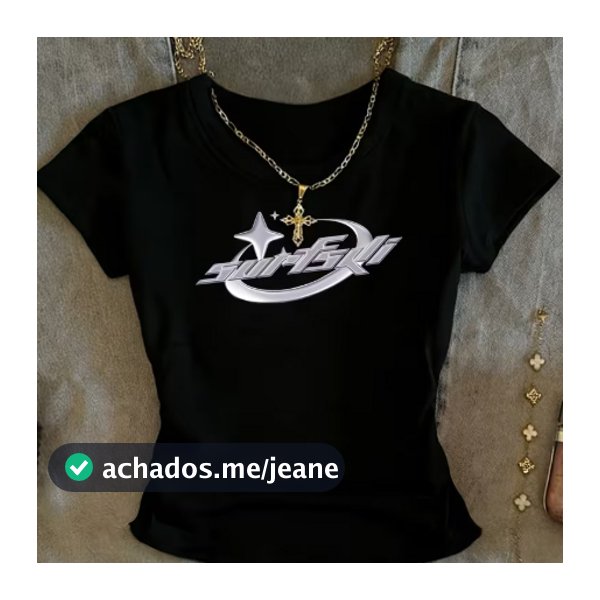 Cropped Baby Tee Curta  Estrela Fashion Tumblr Moda Streetwear Y2K Algodão