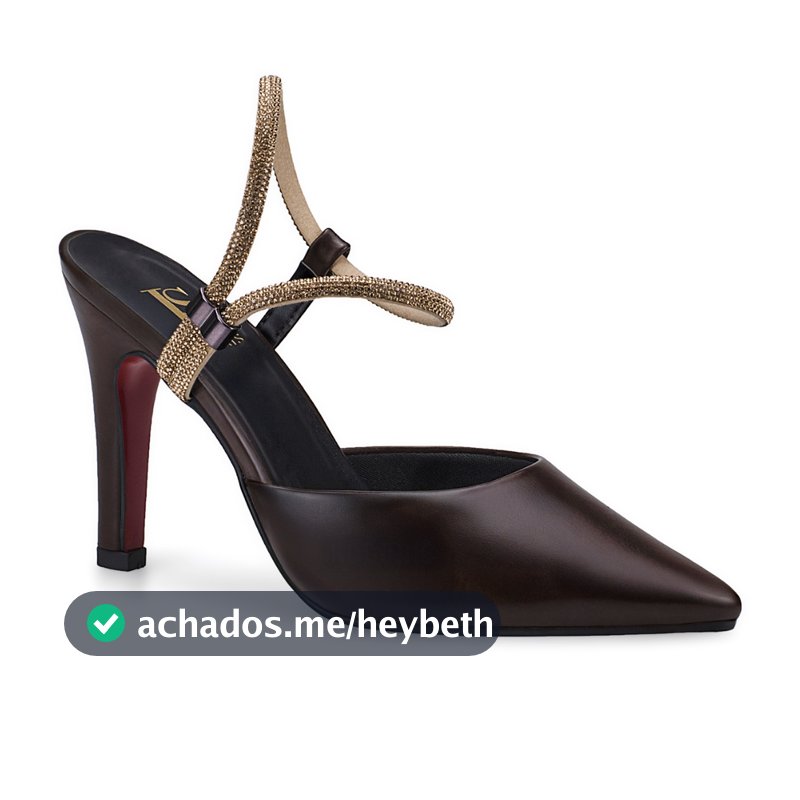 Sapato Feminino Scarpin Salto Alto Traseiro Aberto com Brilho Confortavel 4001