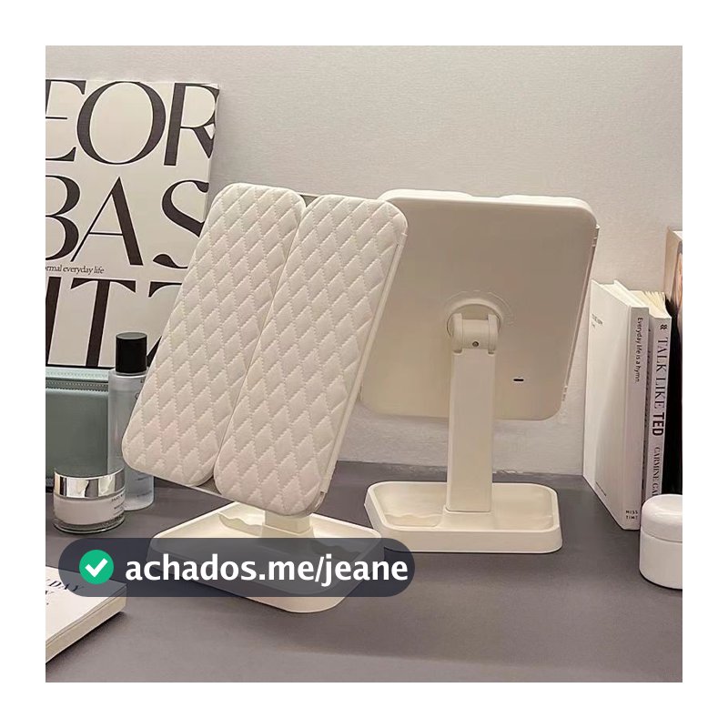 Venda quente # led espelho de beleza de mesa dobrável para vestir três vezes espelho de maquiagem de concha dois em um espelho de flip de luz complementar um espelho 8cc