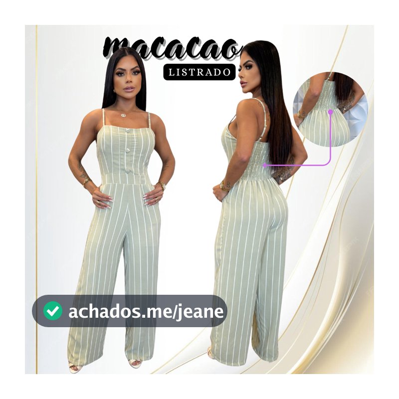 Macacão Feminino  Elegante Com Botões Para Mulheres