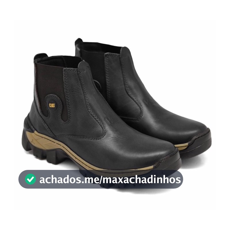 Botina Botinha Caterpillar Masculina De Couro Impermeável Antiderrapante Reforçado Promoção Barato