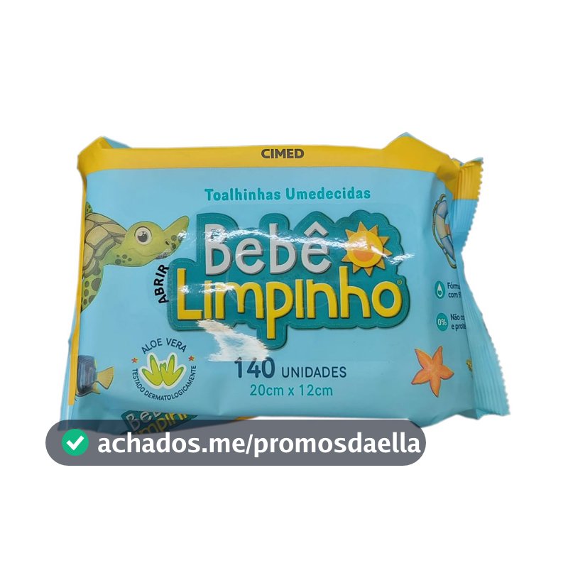 Toalha Umedecida Bebê Limpinho 140 unidades