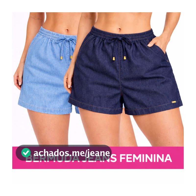 Short jeans feminino, Bermuda soltinha no jeans, para o verão, casual dia a dia confortável.