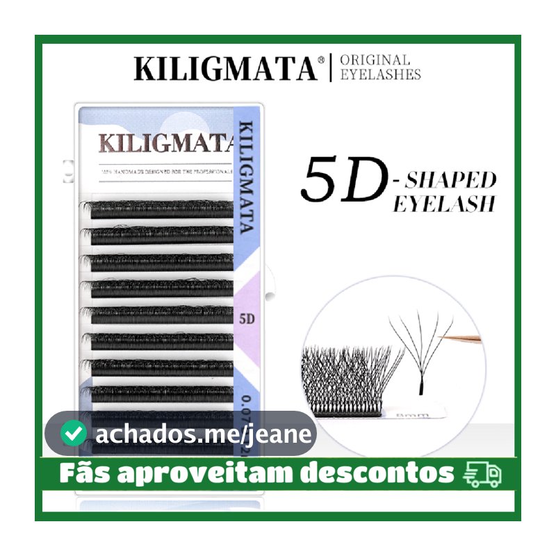 KILIGMATA 5D W Extensões De Cílios Em Forma De 0.07 C/D/DD Faux Mink Natural Pestanas Profissionais Suaves