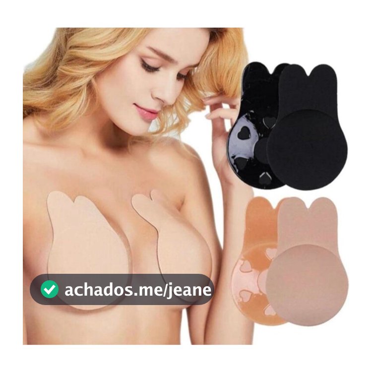 Sutiã Adesivo Orelha de Coelho – Levanta Seios com Efeito Push Up Invisível