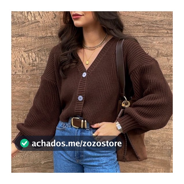 Casaco Tricot Manga Bufante Moda Inverno Cardigan Preço Comfy