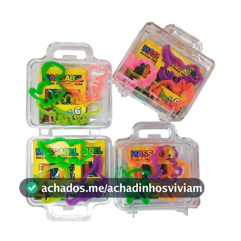 20 Maleta De Acrilico + 20 Cortador Forminha + 20 Caixinha Massinha de Modelar Prenda Lembracinha
