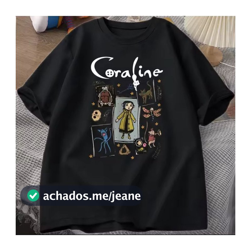 Camiseta Caroline Filme Unissex Animada Vintage Estilo Casual Pop