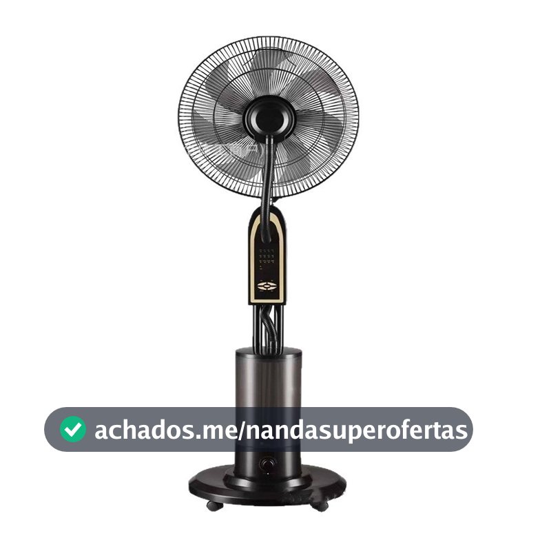 Ventilador ajustável multivelocidade com umidificador de ar condicionado com rodas