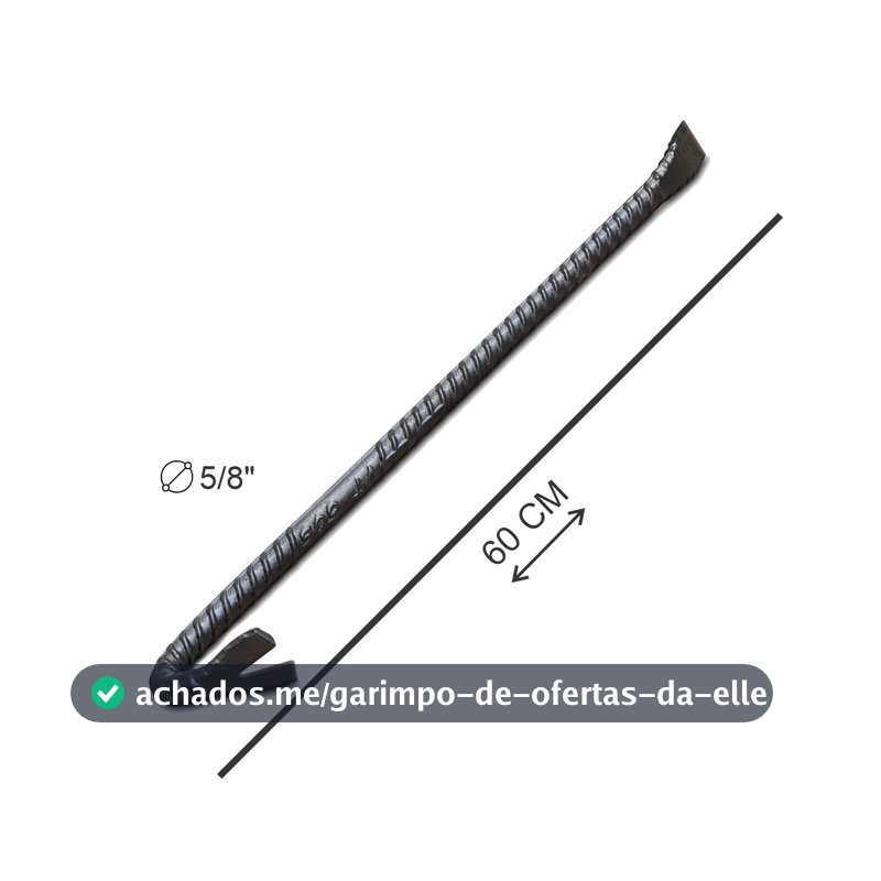 Ferramenta Pé de Cabra 60 cm (5/8″) – Alavanca de Aço para Construção