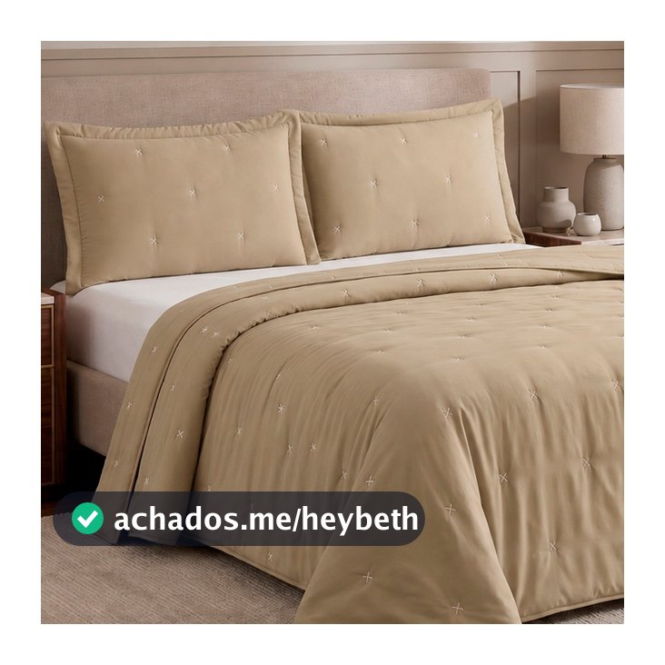 Kit Cobre Leito Percal 300 Fios Toque de Plumas 3 Peças Max