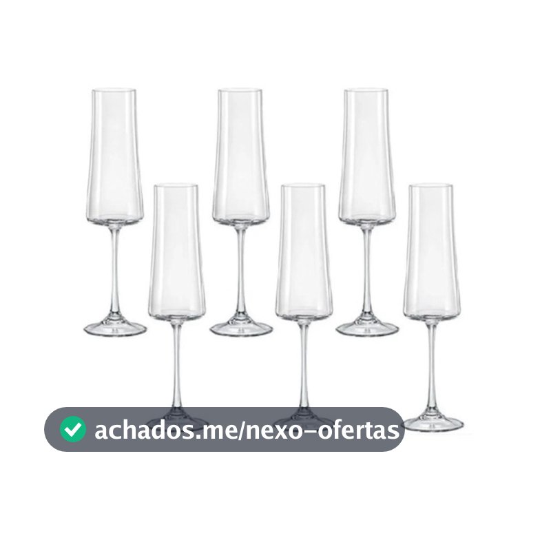 Jogo 6 Taças Para Champanhe Xtra Cristal Ecologico Bohemia