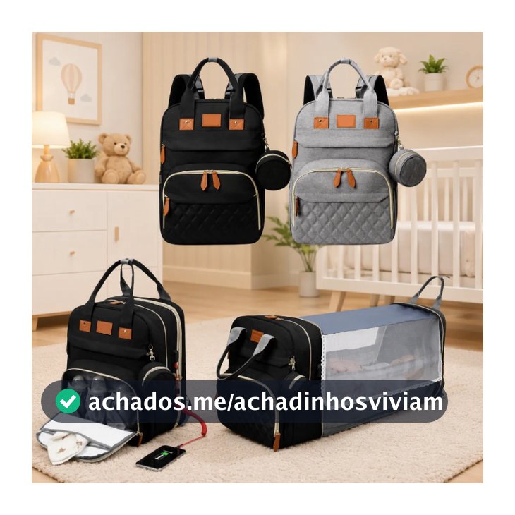 Bolsa Maternidade Bebe Berço Trocador Mochila E Mosquiteiro