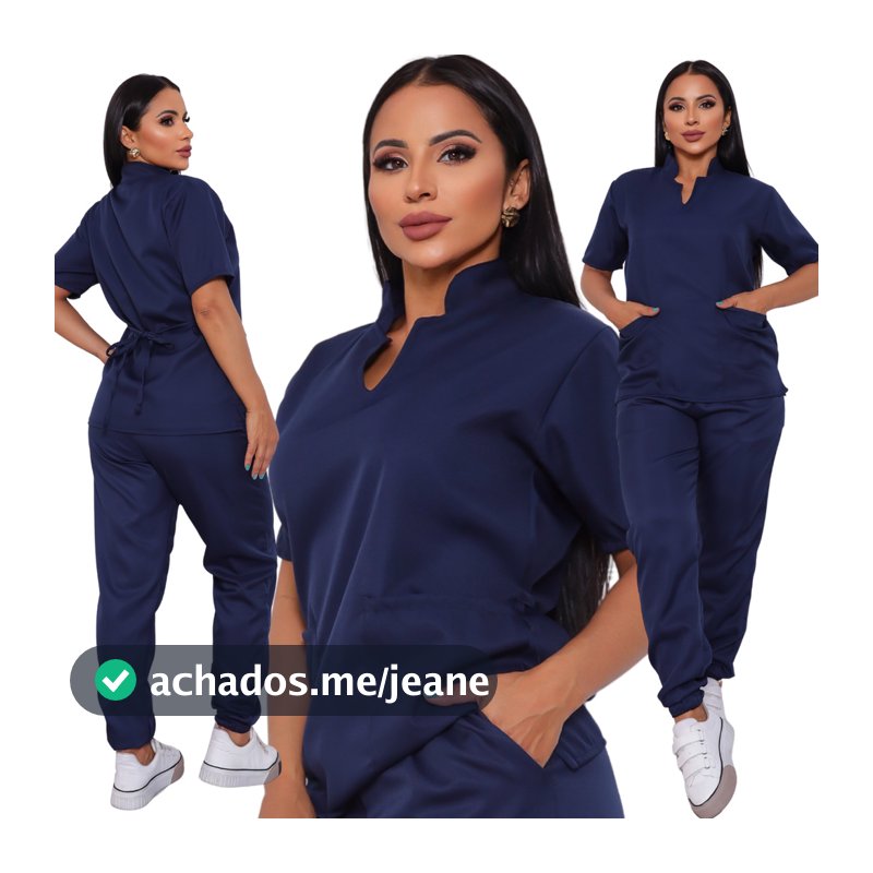 Pijama Cirúrgico Hospitalar Feminino Jogger Scrubs Gabardine Acinturado