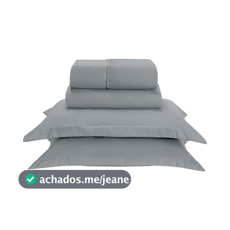 Jogo de Cama Lençol Aba Americana Percal 300 fios Basic Toque Macio Casal 4 Peças
