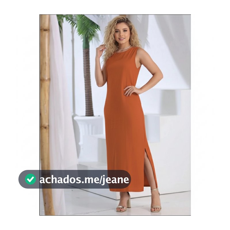 Vestido Feminino Em Linho Elegante Alça Larga Com Fenda Moda Clássica Verão