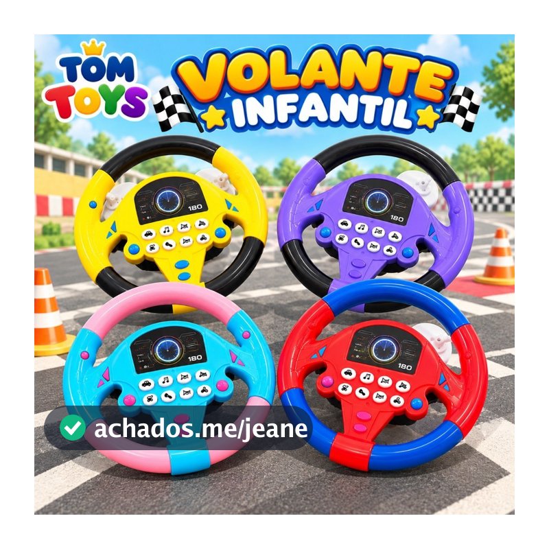 Volante Educativo Interativo Infantil Com Som Realista Brinquedo De Criança Sonoro Musical Bebê