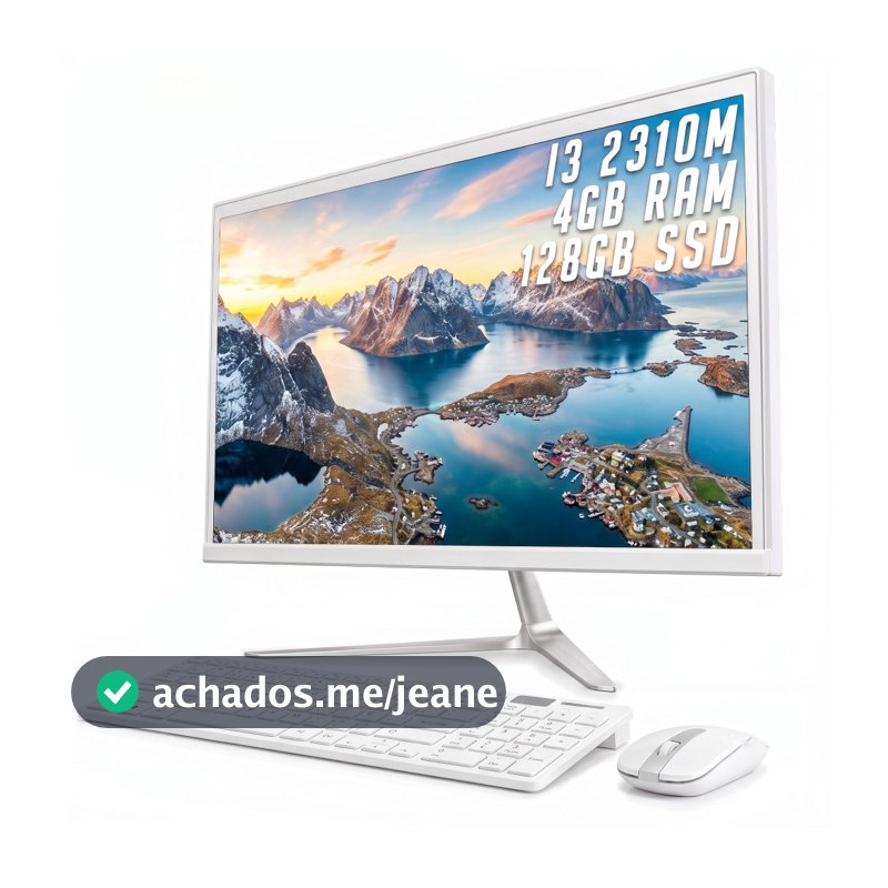 Computador All In One I3-2310M Tela 21.5" 4GB RAM 128SSD 1080 Full HD Bluetooth 4.2 Wi-Fi Som Integrado HDMI VGA USB