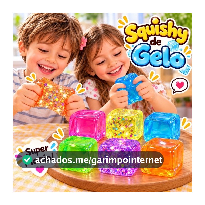 Brinquedo Squishy Cubo de Gelo Antiestresse Super Macio de Apertar