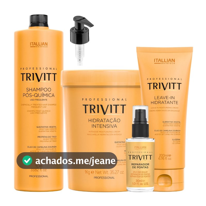 KIT SHAMPOO HIDRATAÇÃO INTENSIVA LEAVE-IN REPARADOR DE PONTAS