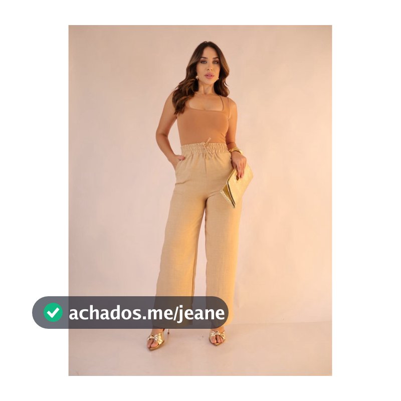 Calça Pantalona Feminina Elástico Na Cintura Tecido Duna Premium