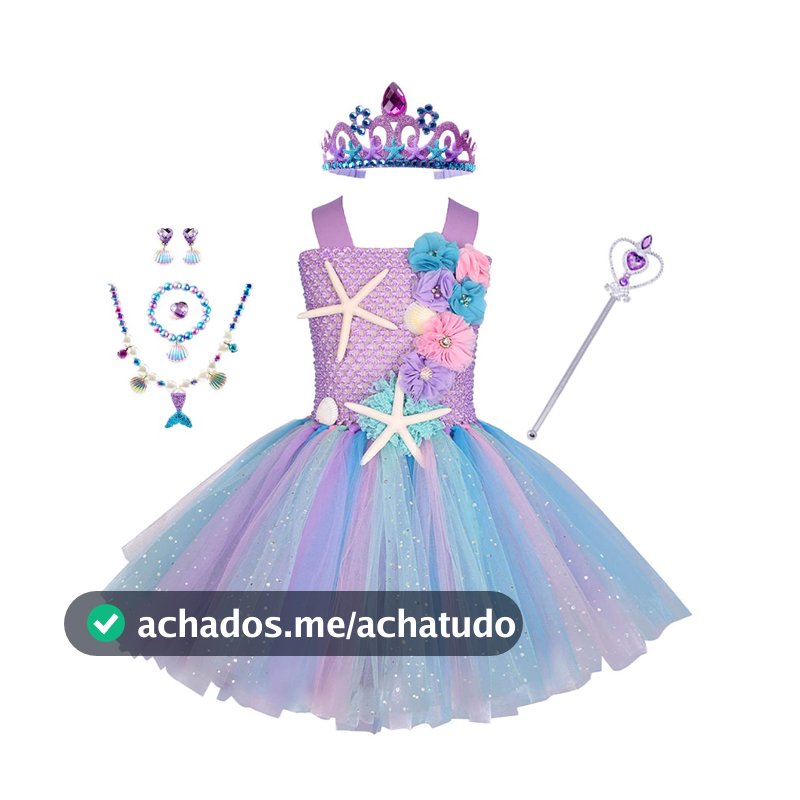 Meninas Pastel Ariel Sereia Vestido Tutu Sob O Mar Tema Da Festa De Aniversário Traje Flor Do Oceano Vestidos