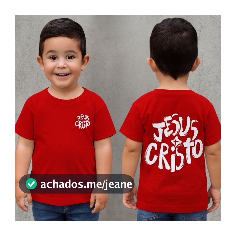 Camiseta Infantil Jesus Cristo Camisa 100% Algodão Religiosa Cristã Blusa Crença Natal Cruz Escrita