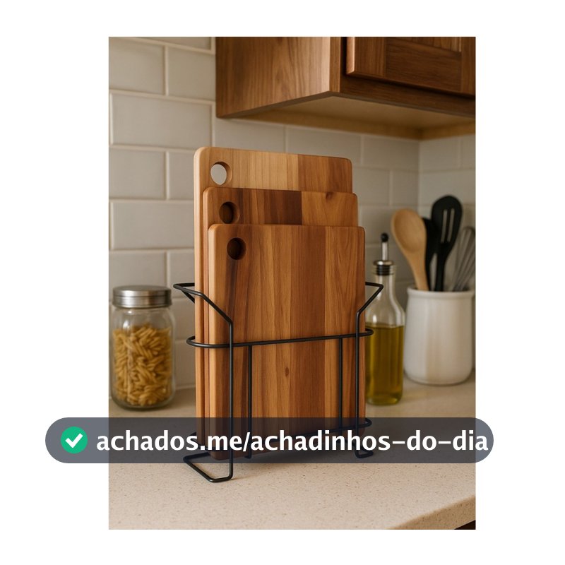 Kit 3 Tábua De Corte Churrasco Carne Legumes Madeira Teca c/ Suporte