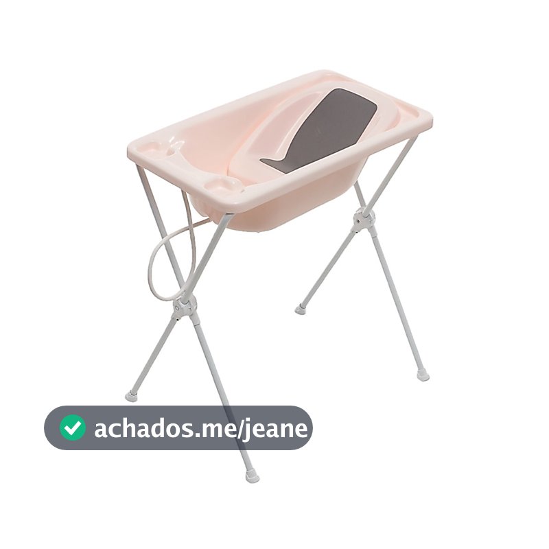 Banheira Bebê Acqua Trio Galzerano Dobrável de Plástico Rose