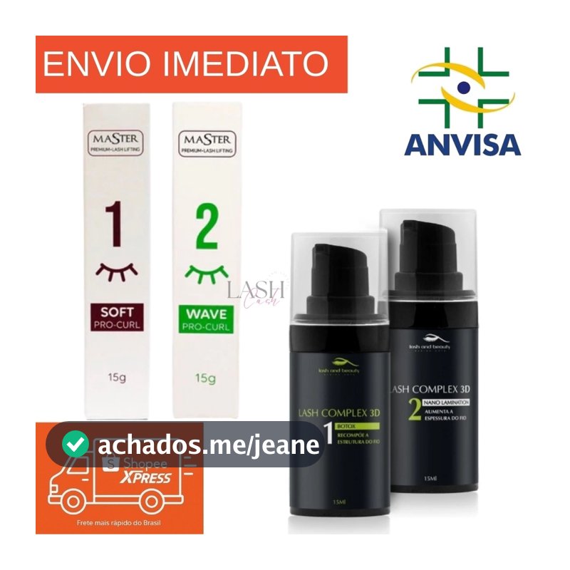Kit Passo 1 e 2 do Master 15g/7g + Combo Complex 3D 1 e 2 Cilios sobrancelha Lashlifting Browlamination Profissional