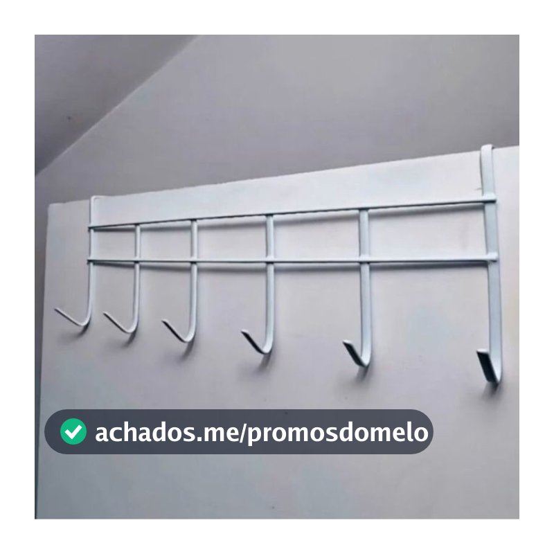Suporte Cabide com 6 Ganchos Encaixe Porta Pendura Roupas Objetos no Geral WL-2564