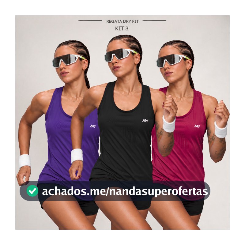 KIT 3 Regata Feminina Dry Costas Nadador Academia Corrida Esportivo Fitness Treino Lisa Leve Respirável