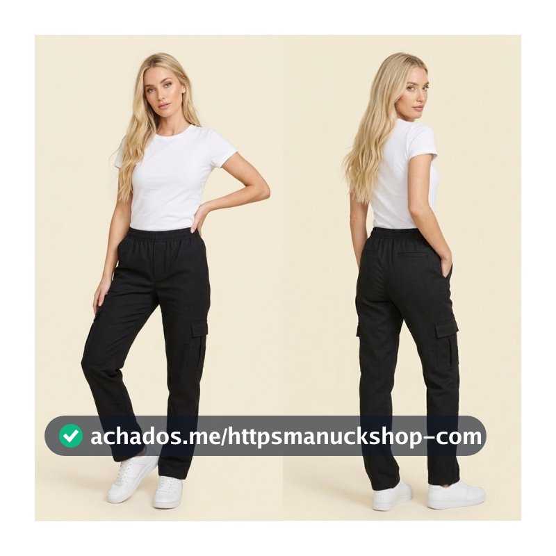Calça Cargo Feminina em Sarja multi bolsos - tática, trekking