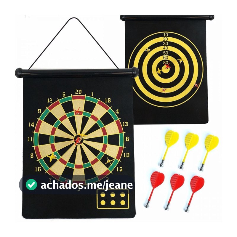Jogo De Dardos Magnético 50x41cm Alvo Profissional 6 Dardos
