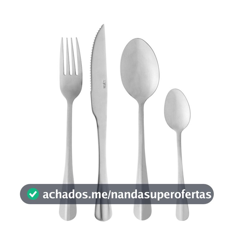 Faqueiro Jogo de Talheres Inox 24 Peças Aço Inox Positano - Lyor